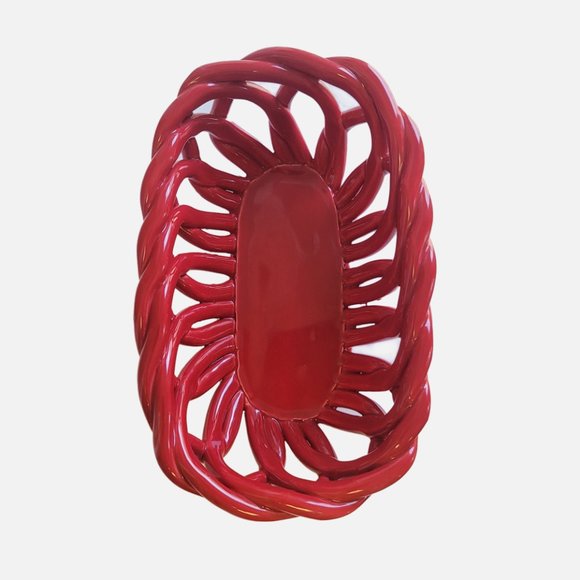 BELLA Handcrafted Red Braided Bread Basket - Picture 3 of 9